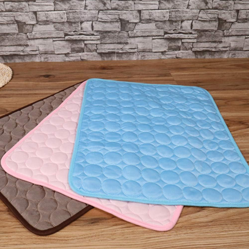 Dog Cooling Mat Summer Pet Ice Comfortable Breathable Mat for Kennel/Sofa/Bed/Floor/Car Seats Cooling (Medium, Blue)