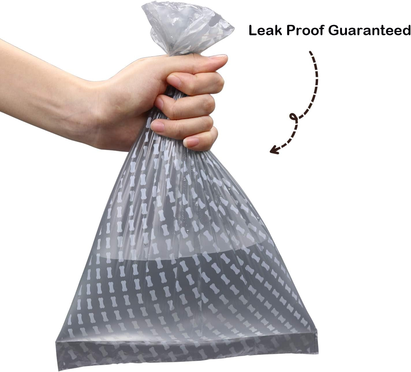 M&J Portable Pet Poop Bag Dispenser Silicone Dog Waste Bag Holder Travel for Outdoor Animal Training Walking with 5 Roll / 100 Biodegradable Bags, Green
