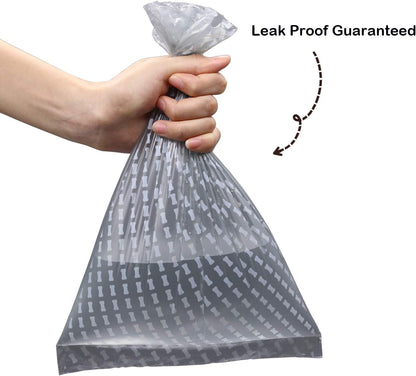 M&J Portable Pet Poop Bag Dispenser Silicone Dog Waste Bag Holder Travel for Outdoor Animal Training Walking with 5 Roll / 100 Biodegradable Bags, Green