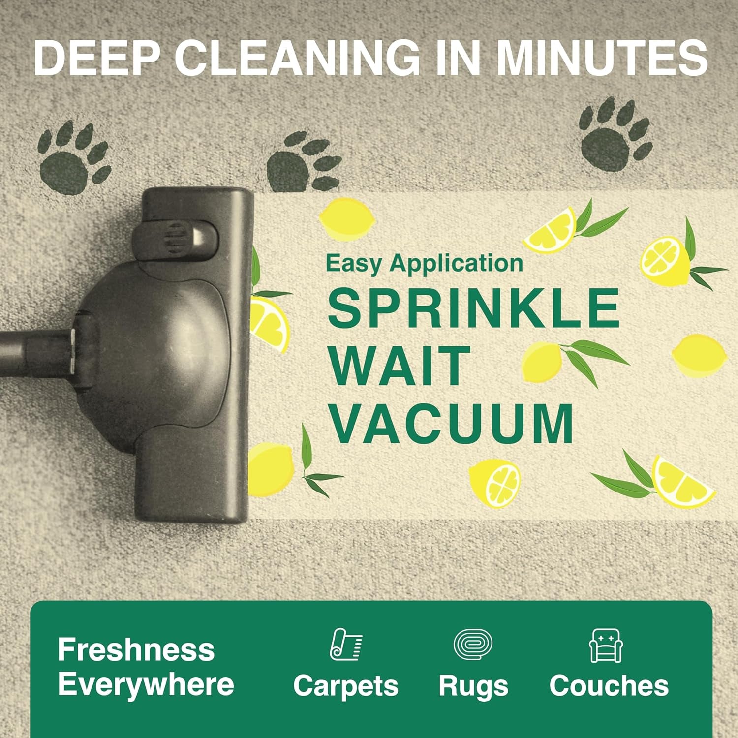 | Carpet Deodorizer & Freshener Powder | 70 Oz Pet Odor Eliminator for Strong Odor & Pet Urine | Fresh Natural Lemon & Eucalyptus Scent | Safe for Homes with Pets