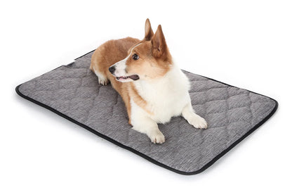 Dog Bed Crate Mat Grey Kennel Pad | Washable Orthopedic Pillow Pet Beds Cushion Padding Bolster