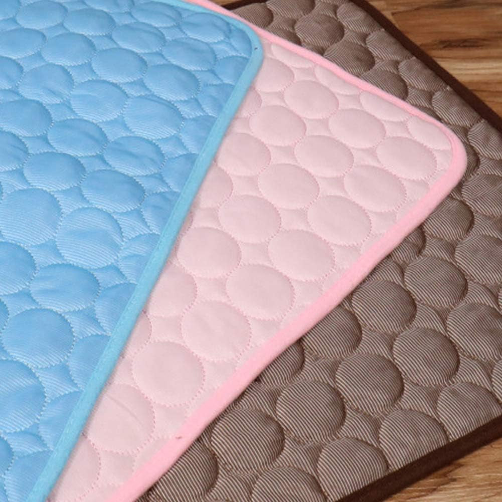 Dog Cooling Mat Summer Pet Ice Comfortable Breathable Mat for Kennel/Sofa/Bed/Floor/Car Seats Cooling (Medium, Blue)