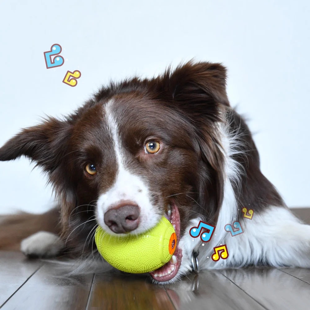 Squeaky Dog Ball, Interactive Dog Toys for Boredom, Non-Toxic Bpa-Free, Ultra Durable Natural Rubber Training Squeaky Pet Toys for Large Medium Small Dogs