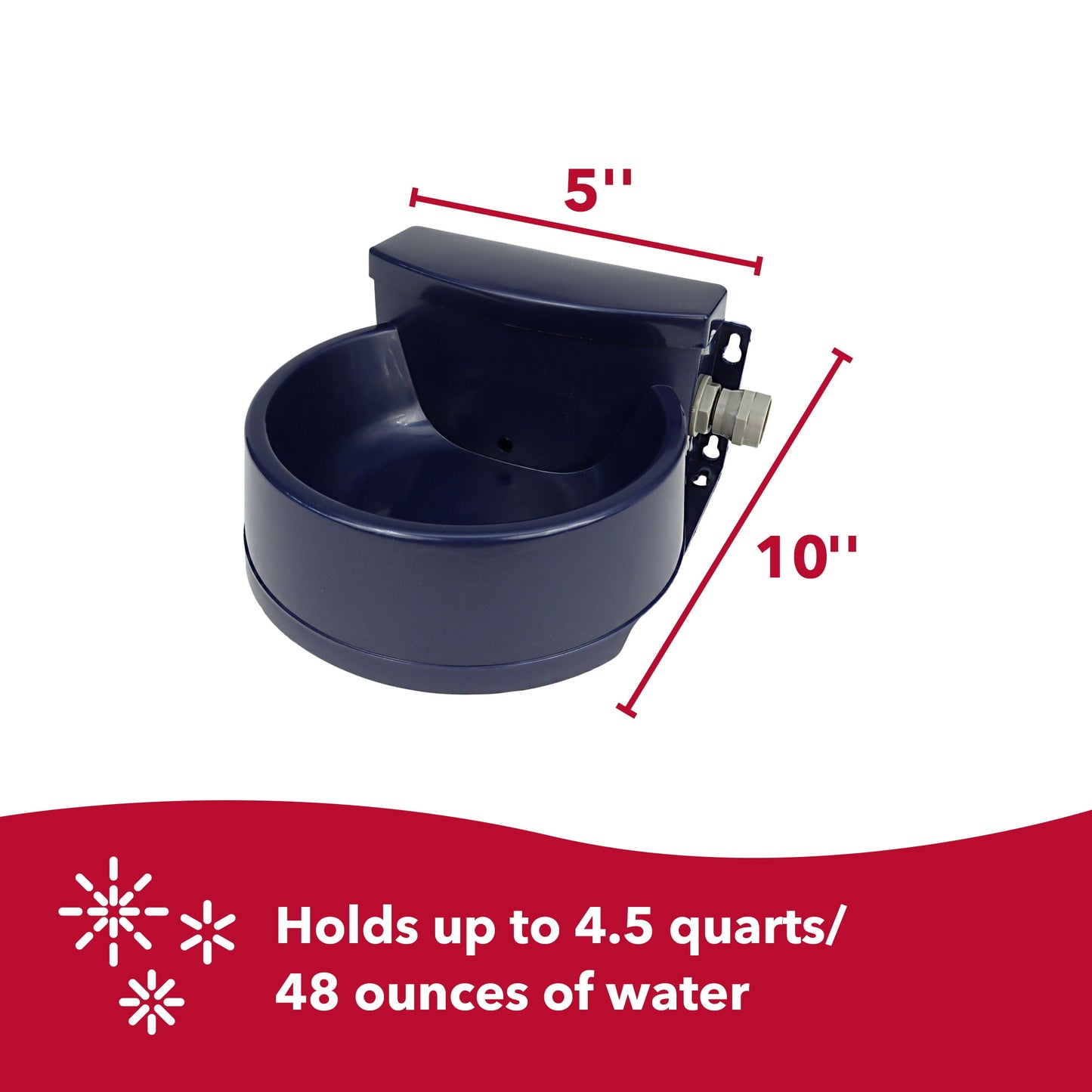 Bergan Auto-Wata - Backyard & Patio Automatic Water Bowl - Navy - 1.5 Qts / 48 Oz