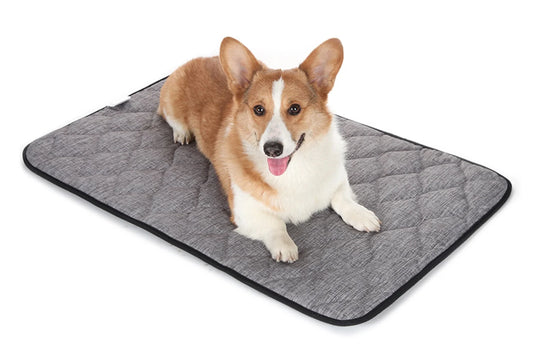 Dog Bed Crate Mat Grey Kennel Pad | Washable Orthopedic Pillow Pet Beds Cushion Padding Bolster