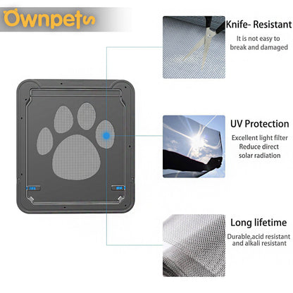 Dog Cat Magnetic Flap Screen Door Pet Puppy Magnetic Lockable Entry Gate Frame
