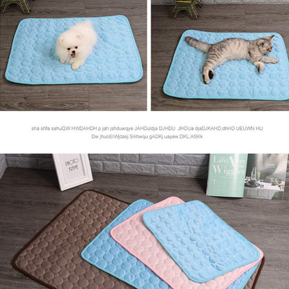 Dog Cooling Mat Summer Pet Ice Comfortable Breathable Mat for Kennel/Sofa/Bed/Floor/Car Seats Cooling (Medium, Blue)