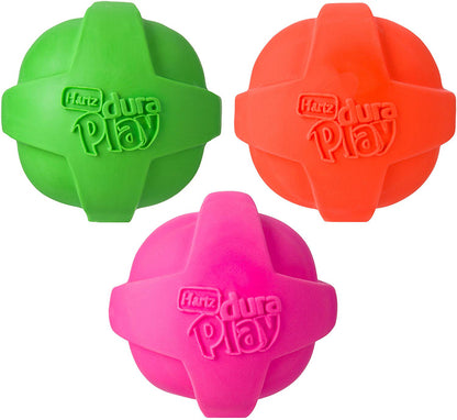 Hartz Dura Play Ball Dog Latex Squeaky Toy Fetch Assorted