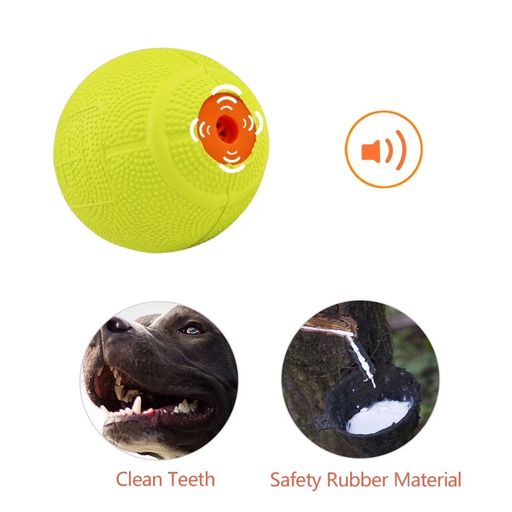 Squeaky Dog Ball, Interactive Dog Toys for Boredom, Non-Toxic Bpa-Free, Ultra Durable Natural Rubber Training Squeaky Pet Toys for Large Medium Small Dogs