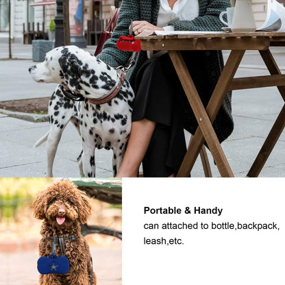 M&J Portable Pet Poop Bag Dispenser Silicone Dog Waste Bag Holder Travel for Outdoor Small Animal Training Walking with 17 Rolls/340 Bags Biodegradable Bags Green