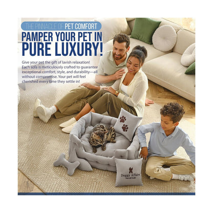 Luxury Cat Bed with Removable Washable Cover - Premium Cat Beds for Indoor Ca...